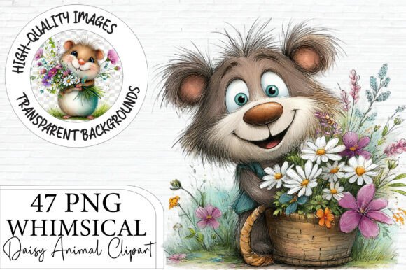 Download Whimsical Daisy Animal Clipart Bundle - Animal clipart Collection