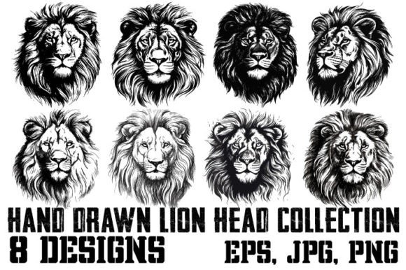 Download Collection of Hand Drawn Lion Head - Hand drawn Collection