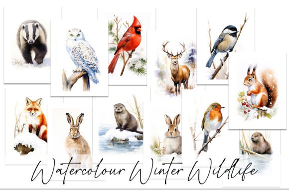 Download Watercolour Winter Wildlife Digital Art - Digital art Collection