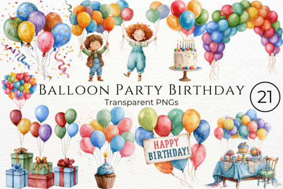 Download Balloon Party Birthday Clipart - Birthday clipart Collection
