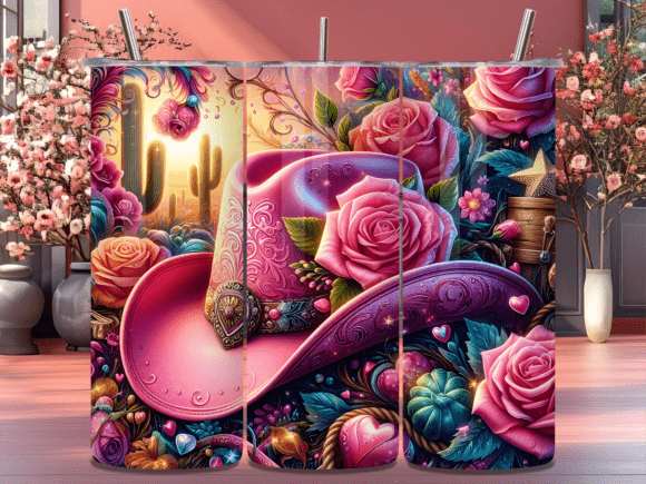 Download Cowgirl Hat Valentines Day Tumbler Wrap - Valentines Collection
