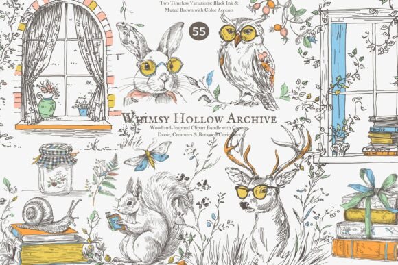Download Cottagecore Clipart Hand Drawn Set - Hand drawn Collection