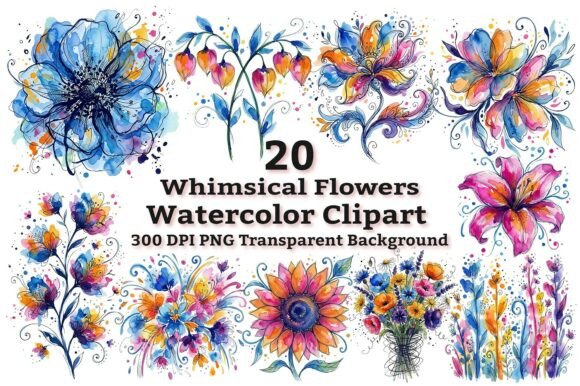 Download Vibrant Watercolor Flowers Clipart - Vibrant watercolor Collection