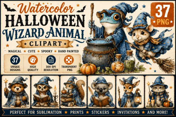 Download Halloween Wizard Animal Clipart - Animal clipart Collection