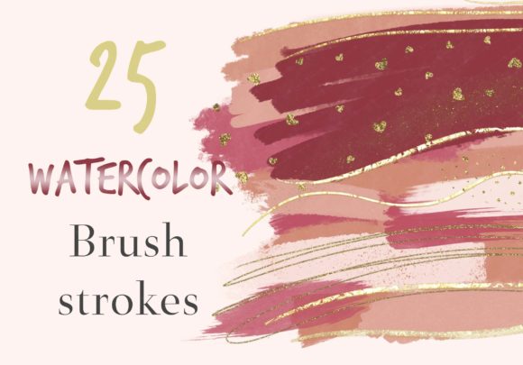 Download Valentines Watercolor Brush Strokes - Valentines Collection