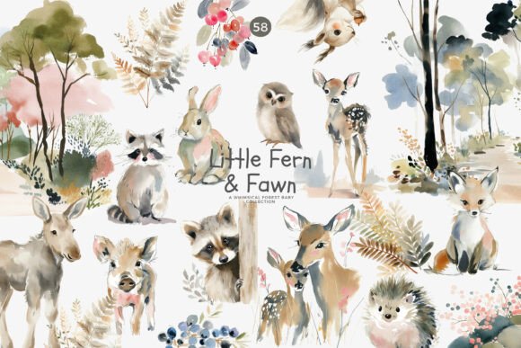 Download Woodland Baby Animal Clipart Bundle Png - Animal clipart Collection