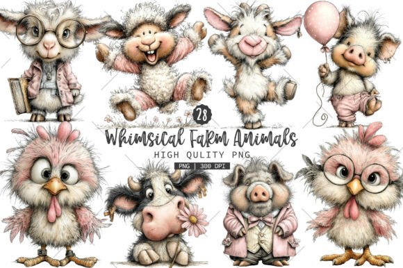 Download Whimsical Farm Animals PNG Clipart - Farm animals Collection