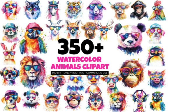 Download 357 Watercolor Animal Clipart Bundle - Animal clipart Collection