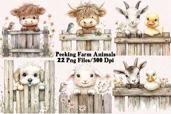 Download Peeking Farm Animals PNG Clipart Bundle - Farm animals Collection