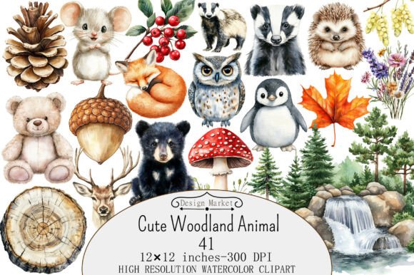 Download Cute Woodland Animal Clipart - Animal clipart Collection