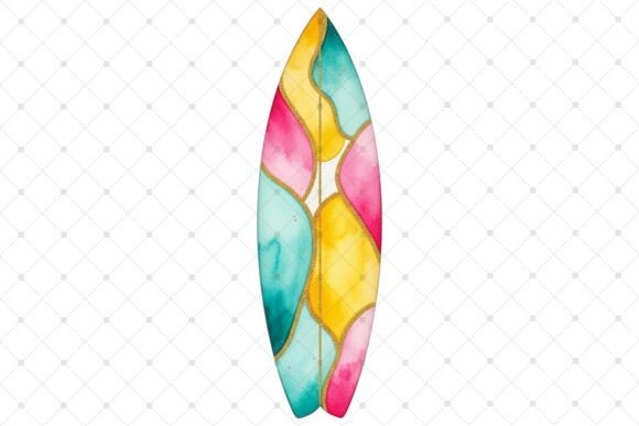 Download Vibrant Watercolor Surfboard - Vibrant watercolor Collection