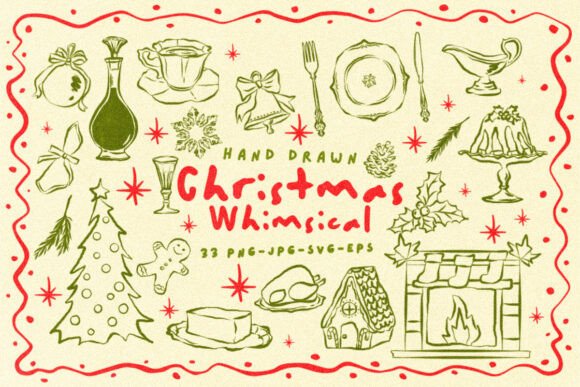 Download Hand Drawn Christmas Whimsical - Hand drawn Collection