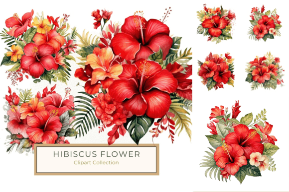 Download Vibrant Watercolor Hibiscus Bouquet - Vibrant watercolor Collection