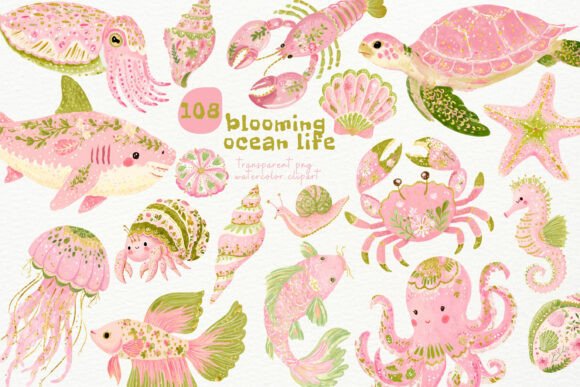 Download Watercolor Blooming Ocean PNG Clipart - Ocean Collection
