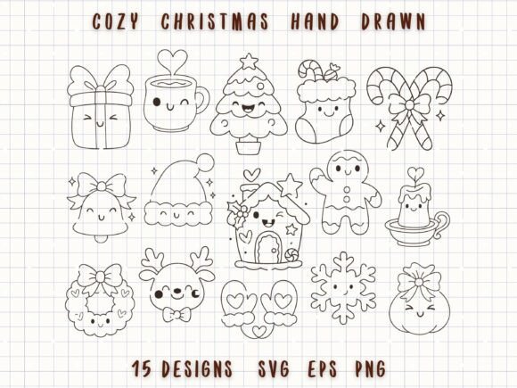 Download Cozy Christmas Hand Drawn SVG - Hand drawn Collection
