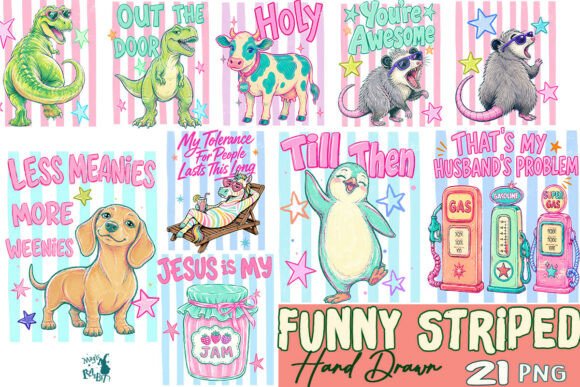Download Funny Striped Animal Hand Drawn Bundle - Hand drawn Collection