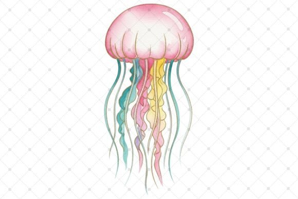 Download Vibrant Watercolor Jellyfish - Vibrant watercolor Collection