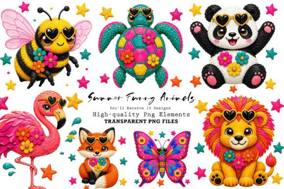 Download Cute Summer Animal Clipart Bundle - Animal clipart Collection