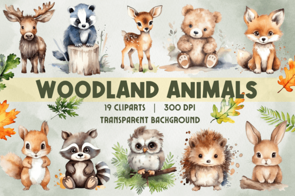 Download Watercolor Woodland Animal Clipart - Animal clipart Collection